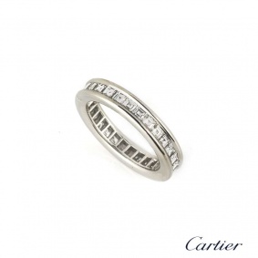 Cartier Princess Cut Diamond Full Eternity Ring in Platinum